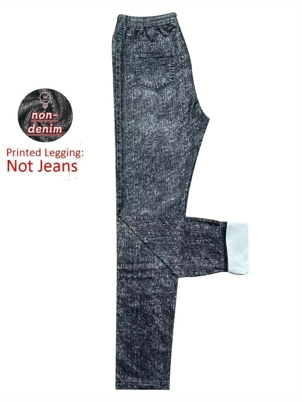 Faux Denim Printed Leggings