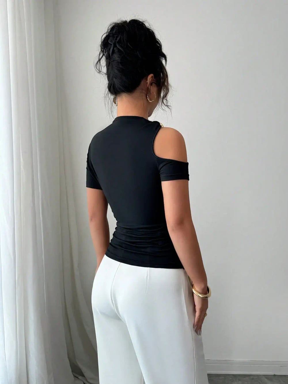 Knit Off-Shoulder T-Shirt