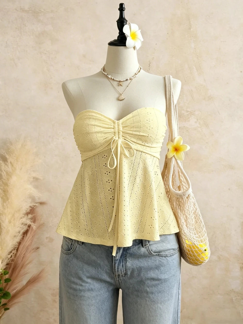 Eyelet Lace Tube Top