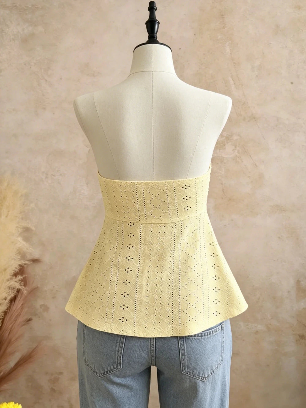 Eyelet Lace Tube Top
