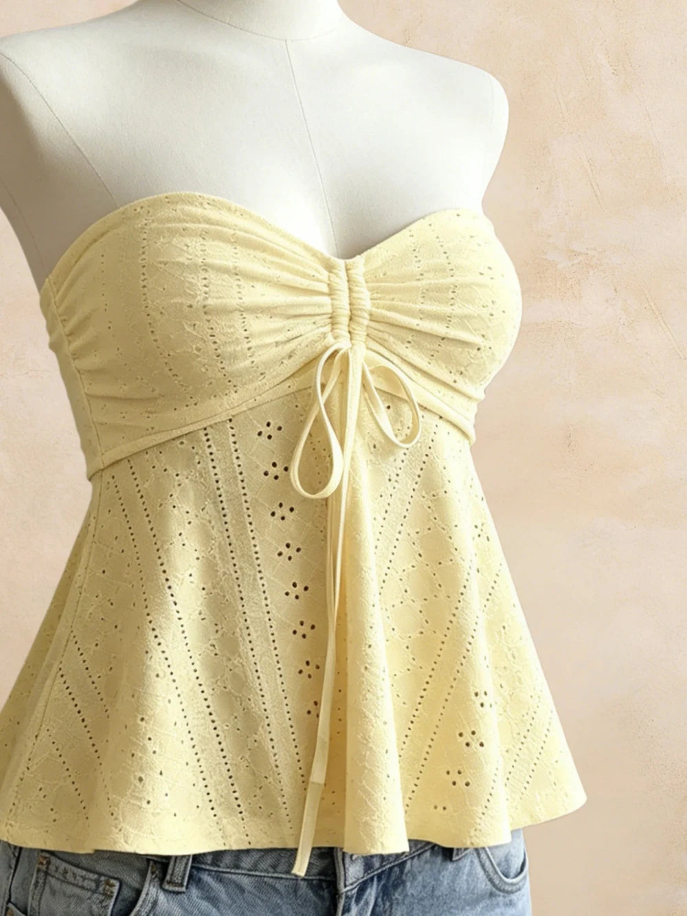 Eyelet Lace Tube Top