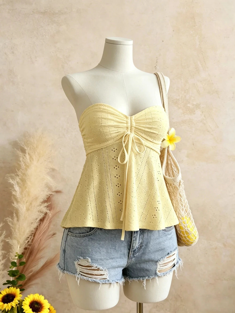 Eyelet Lace Tube Top