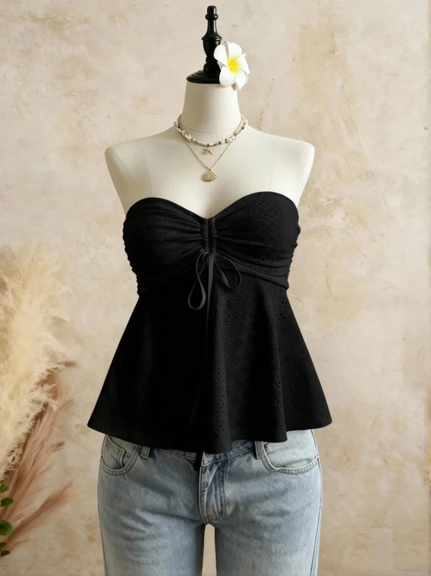 Eyelet Lace Tube Top