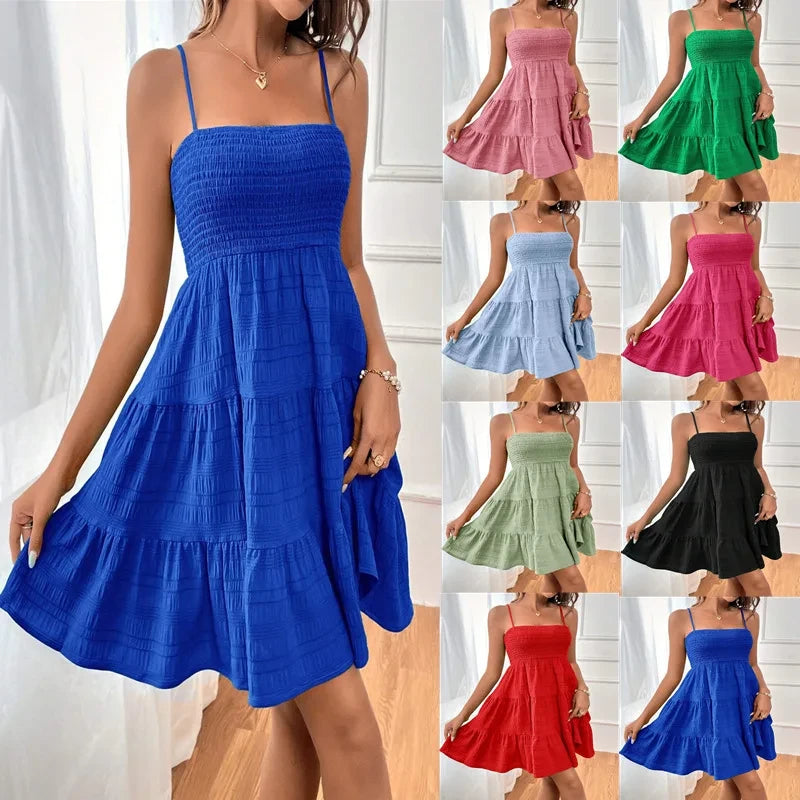Smocked Swing Mini Dress