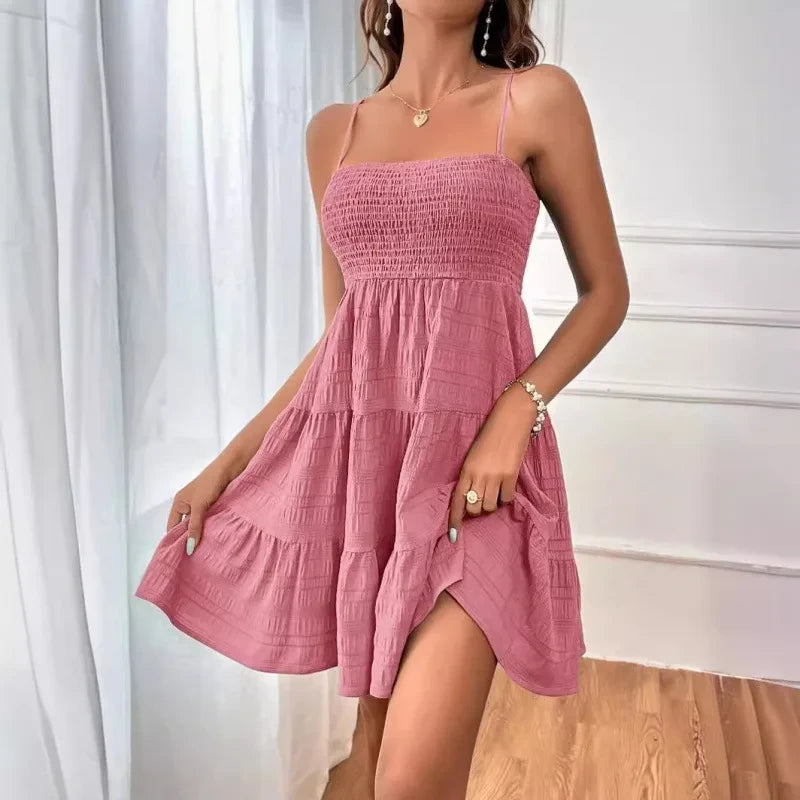 Smocked Swing Mini Dress