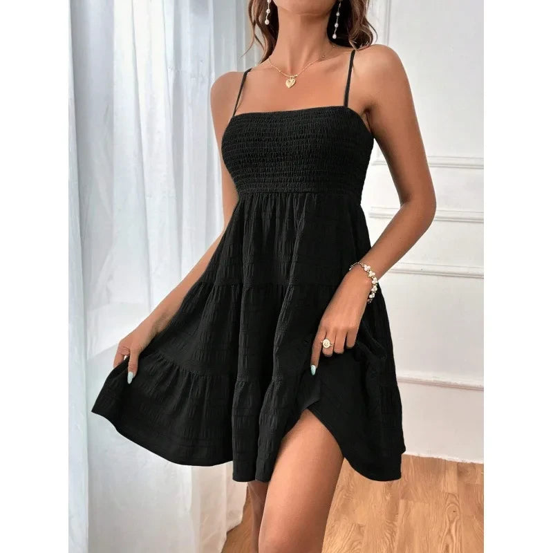 Smocked Swing Mini Dress