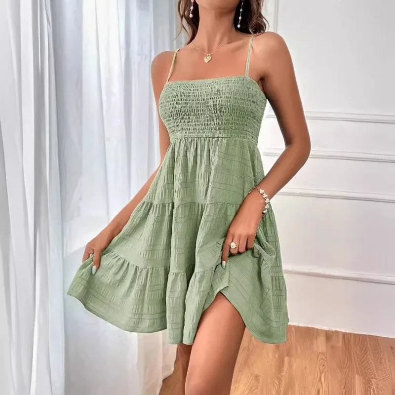 Smocked Swing Mini Dress