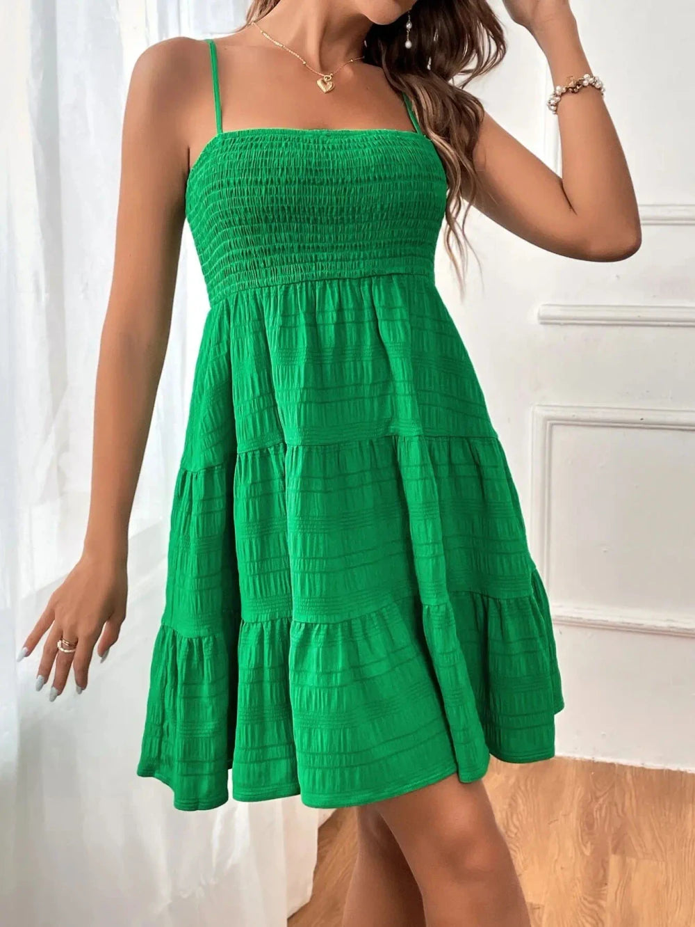 Smocked Swing Mini Dress