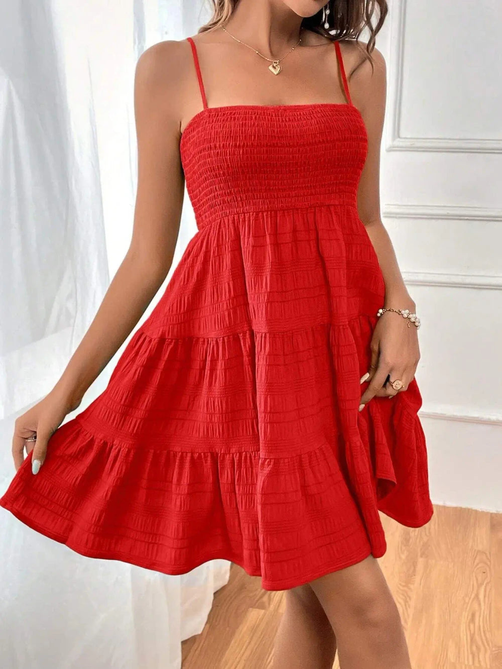 Smocked Swing Mini Dress