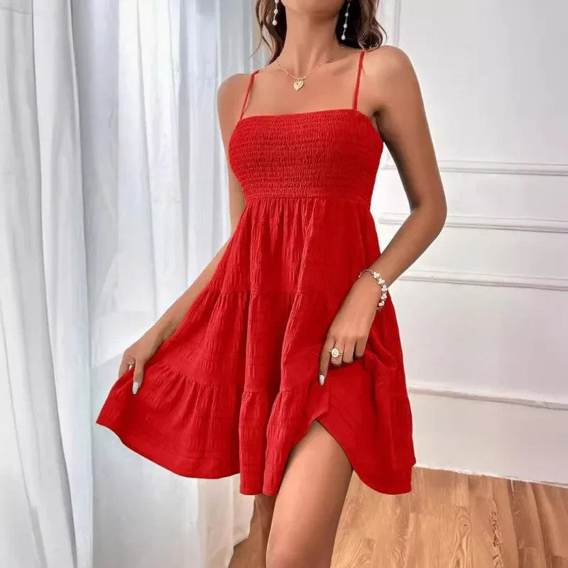 Smocked Swing Mini Dress