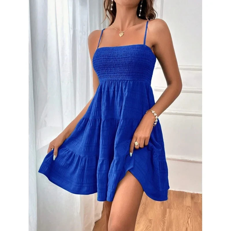 Smocked Swing Mini Dress
