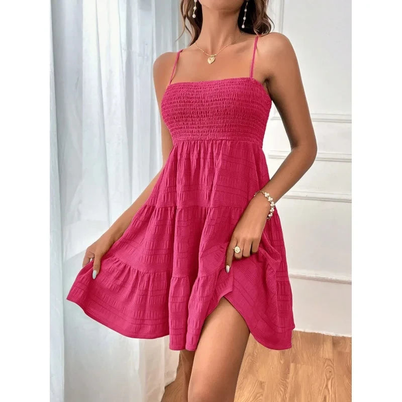Smocked Swing Mini Dress