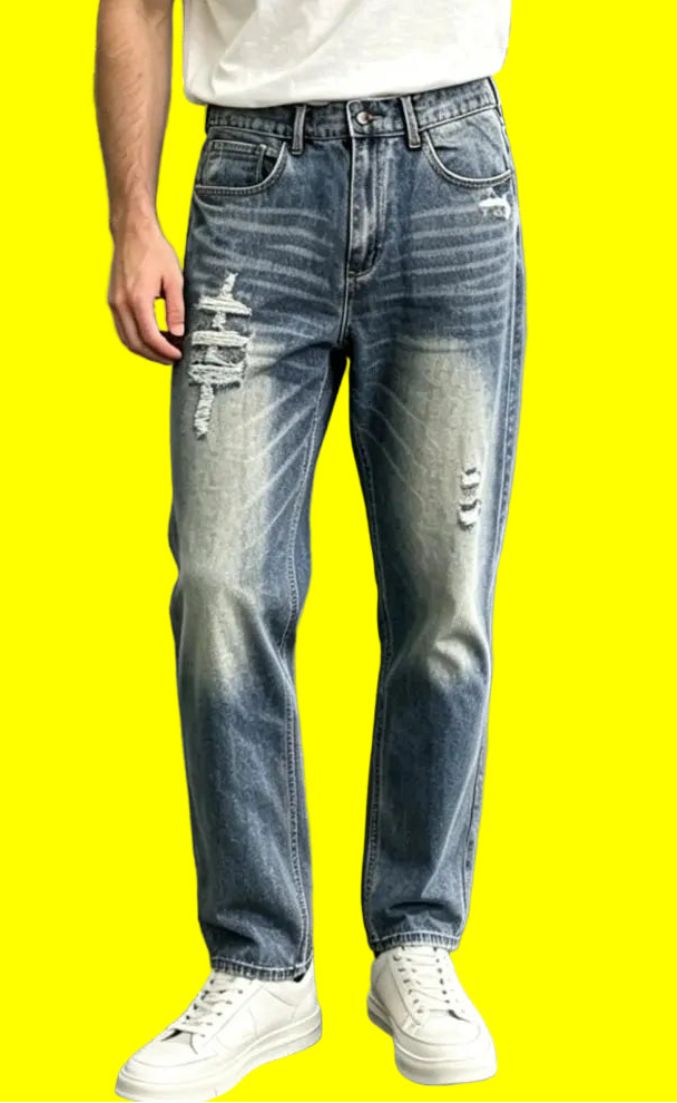 Straight Leg Denim Jeans