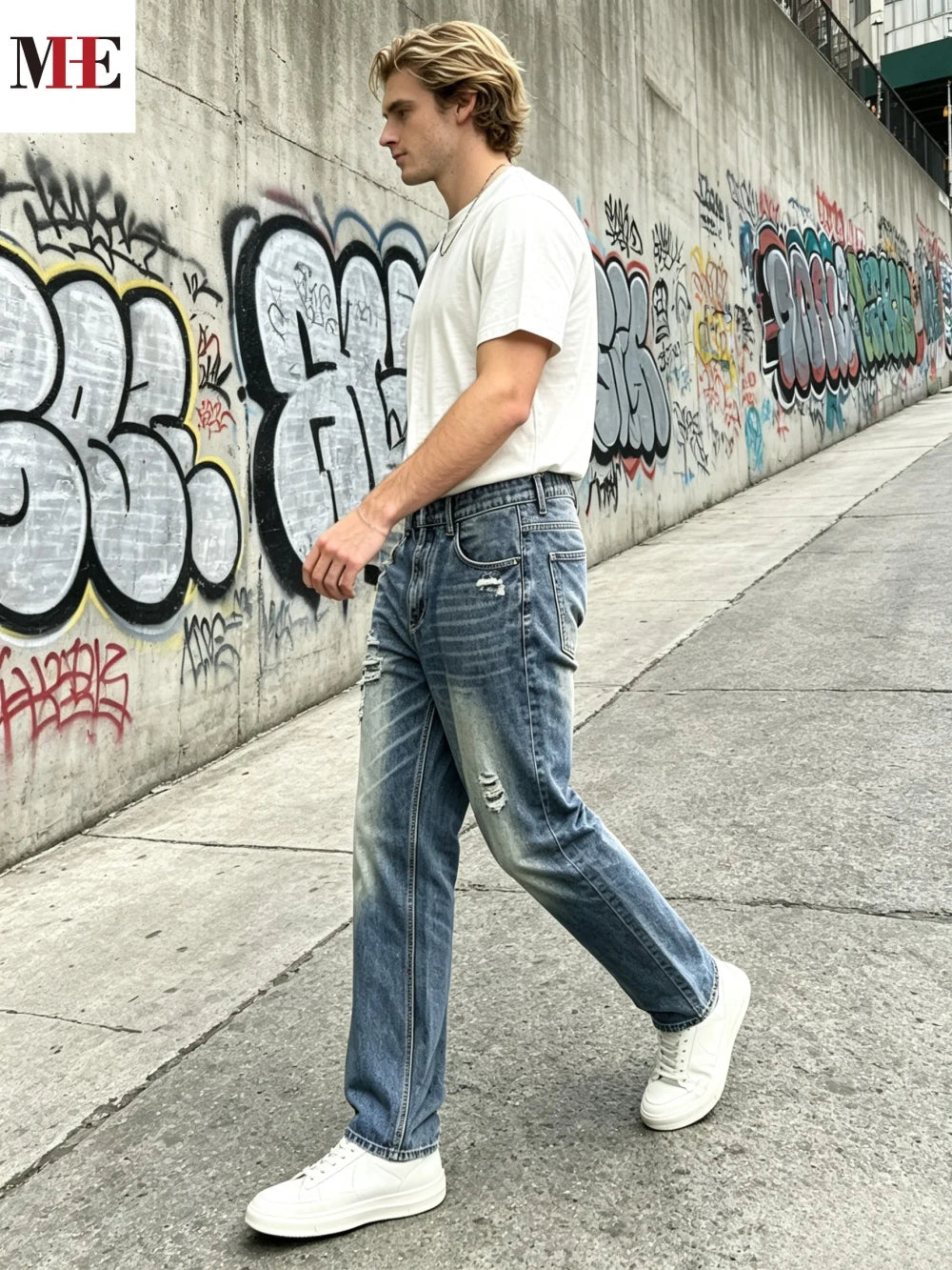Straight Leg Denim Jeans