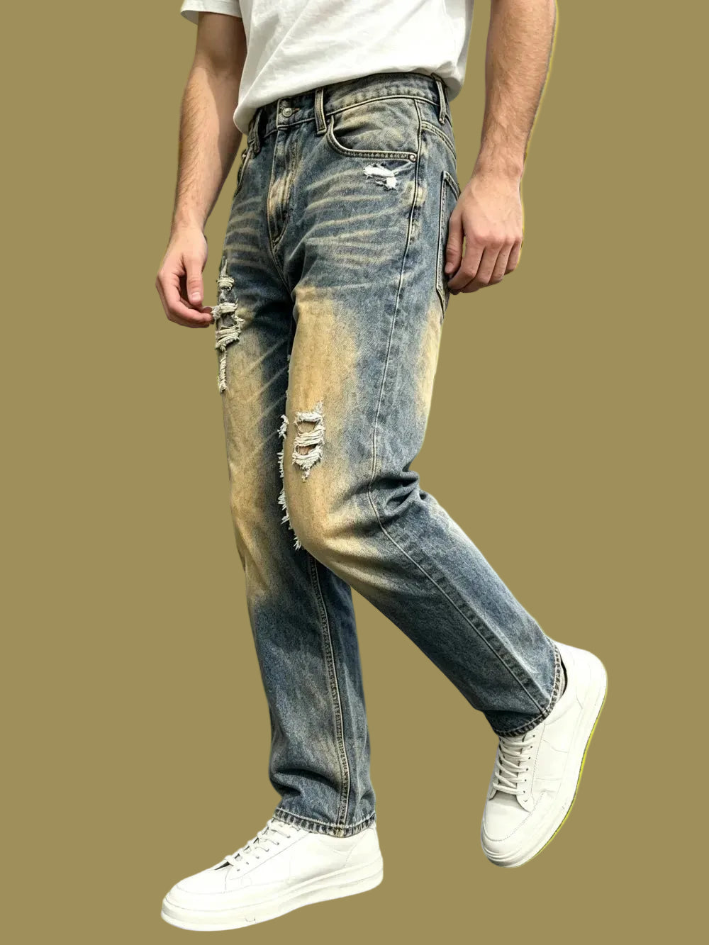 Straight Leg Denim Jeans