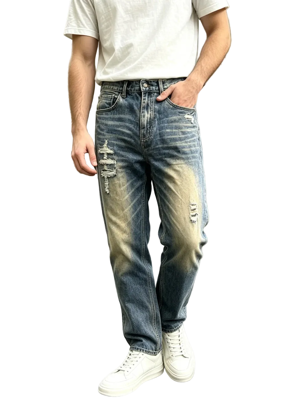 Straight Leg Denim Jeans