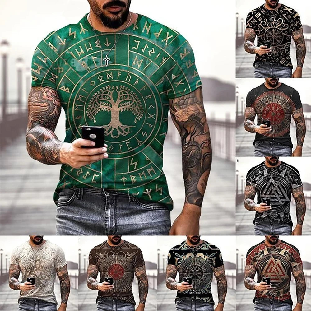 Viking Print Streetwear T-Shirt