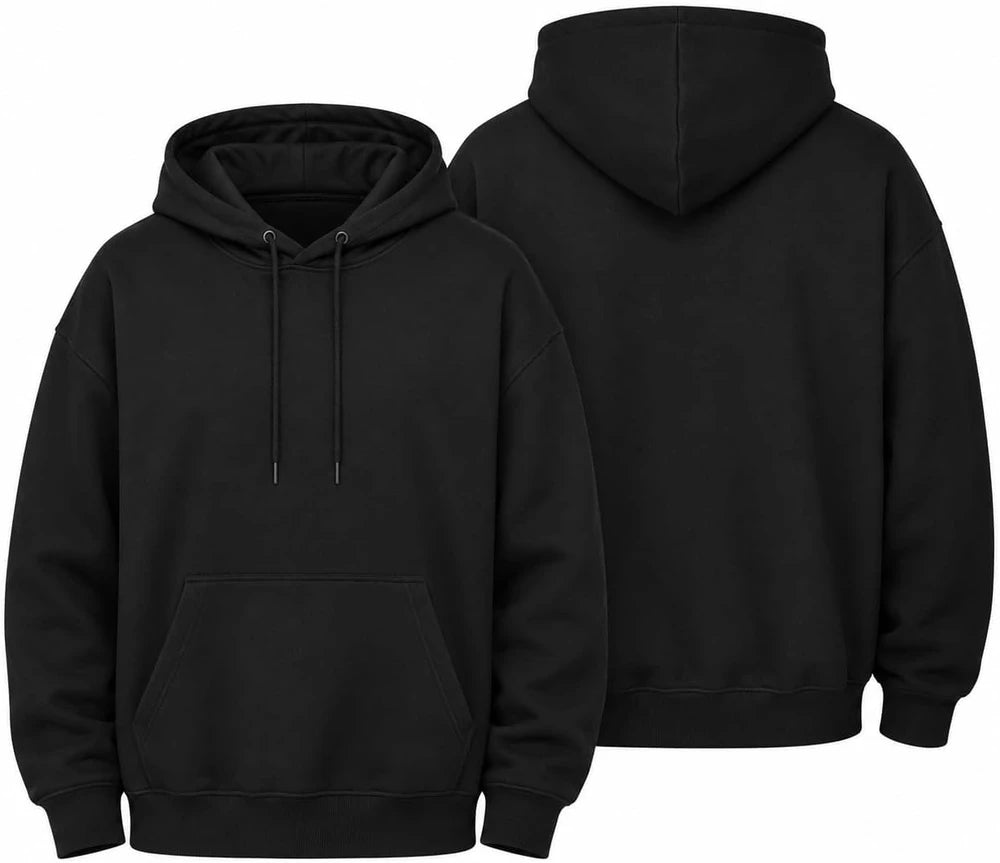Lightweight Casual Black Pullover Hoodies