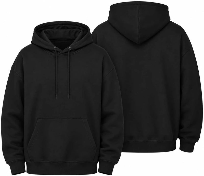 Lightweight Casual Black Pullover Hoodies