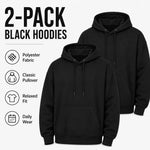 Lightweight Casual Black Pullover Hoodies