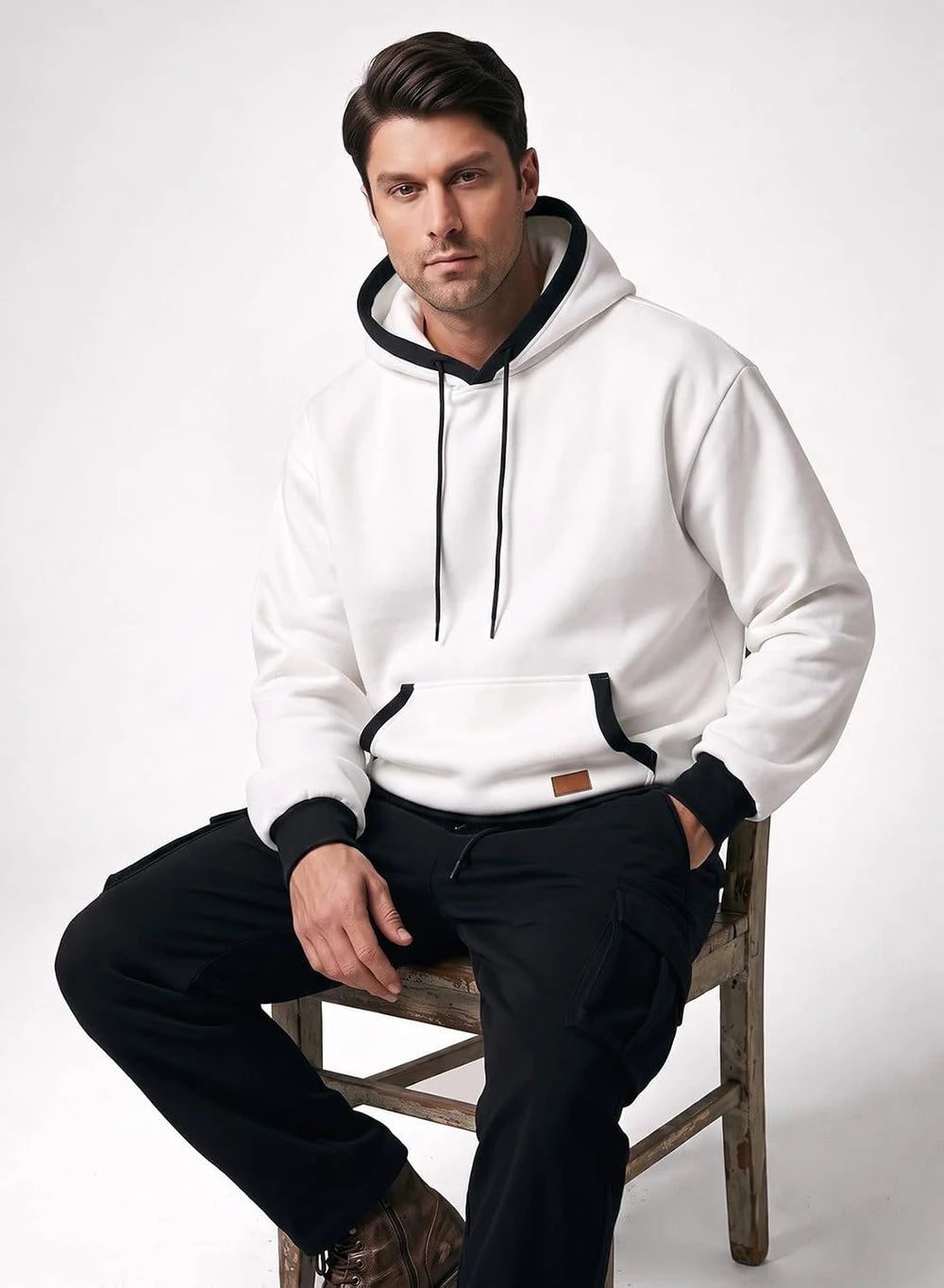 JMIERR Men Fleece Pullover Hoodie