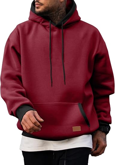 JMIERR Men Fleece Pullover Hoodie