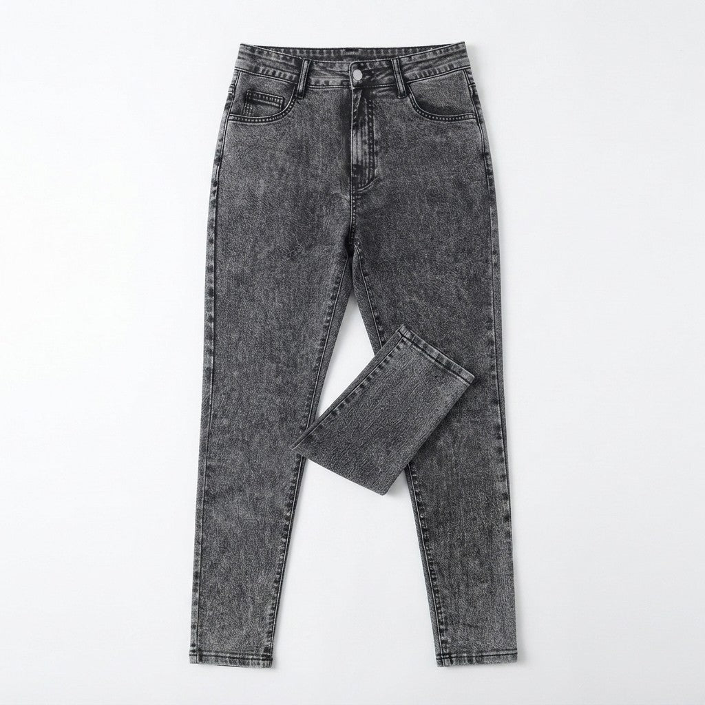 Faux Denim Printed Leggings