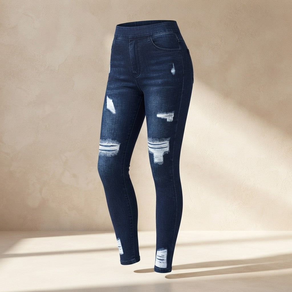Faux Denim Print Leggings